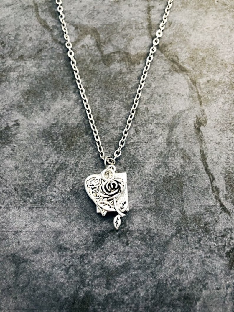 Multicharm And Locket Necklace Romantic Style Jewelry Heart And Rose Necklace