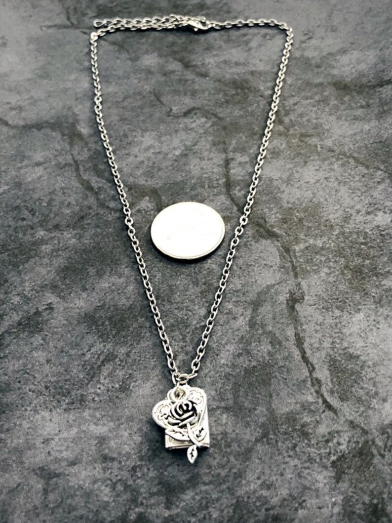 Multicharm And Locket Necklace Romantic Style Jewelry Heart And Rose Necklace