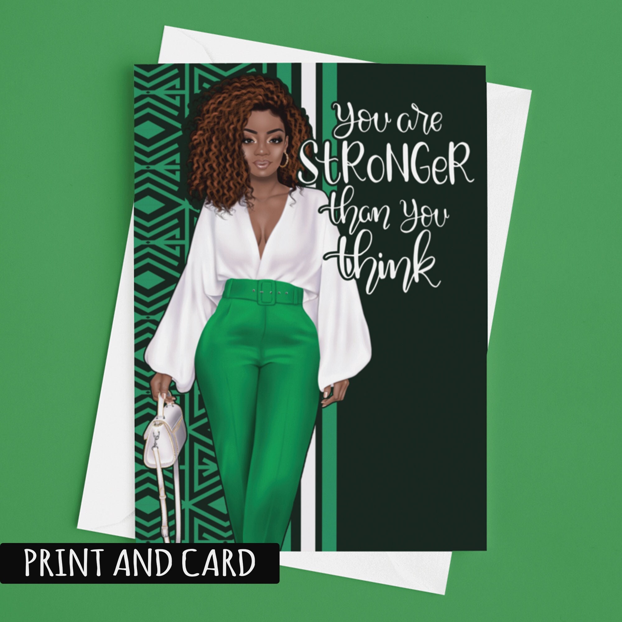 African American Greeting Cards Inspirational Card for Etsy