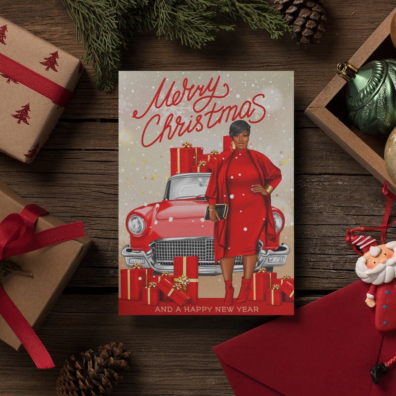Black Christmas Greeting Cards 