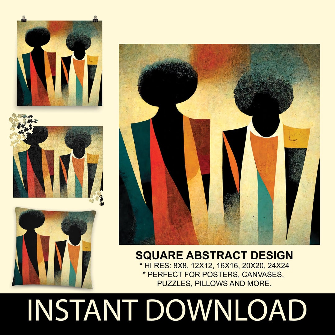 African American Abstract Art Printable Download Abstract Black Art ...