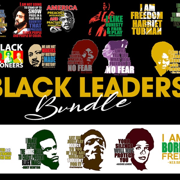 Black Leaders Bundle PNG | Black Civil Rights Leaders Hi-Res Pngs | Black History Printing Files