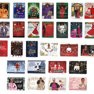 Black Christmas Cards | Merry Christmas Greeting Cards | Christmas Cards Assorted Boxed Set of 28 | Made in USA | Black Owned Business