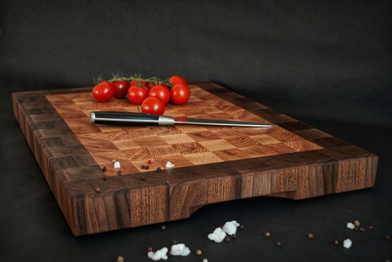 Over The Counter Cherry Wood Edge Grain Cutting Board, Includes