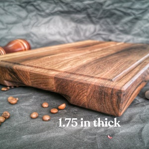 Large Walnut Cutting Board 1.75 thick, Butcher Block Cutting Board, Chopping Board with Juice Groove image 5