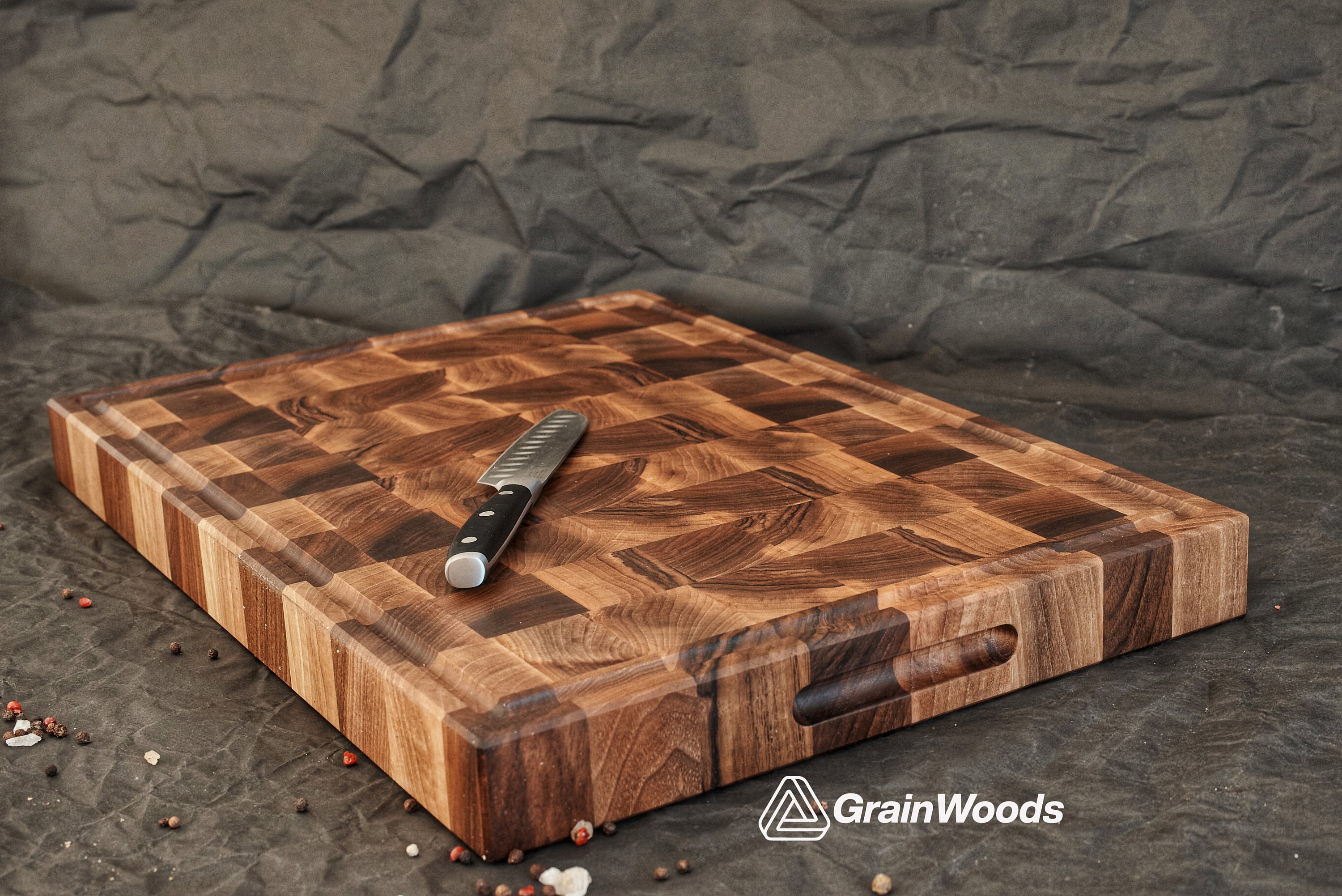 Personalized Double Sided Walnut End Grain Cutting Boards, Butcher