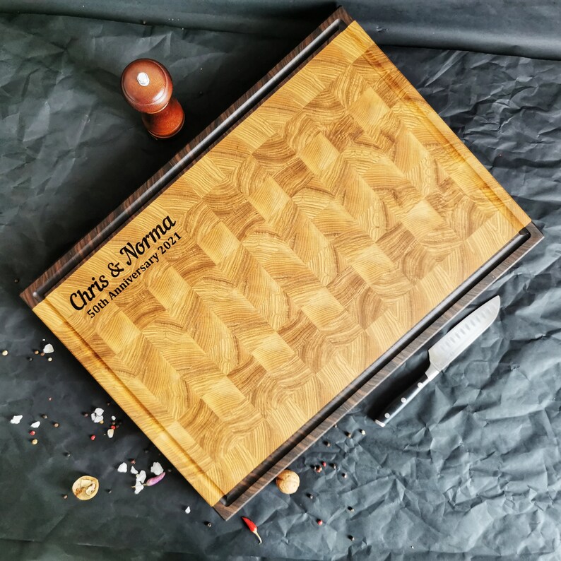Cherry End Grain Cutting Board With Juice Groove Butcher Etsy