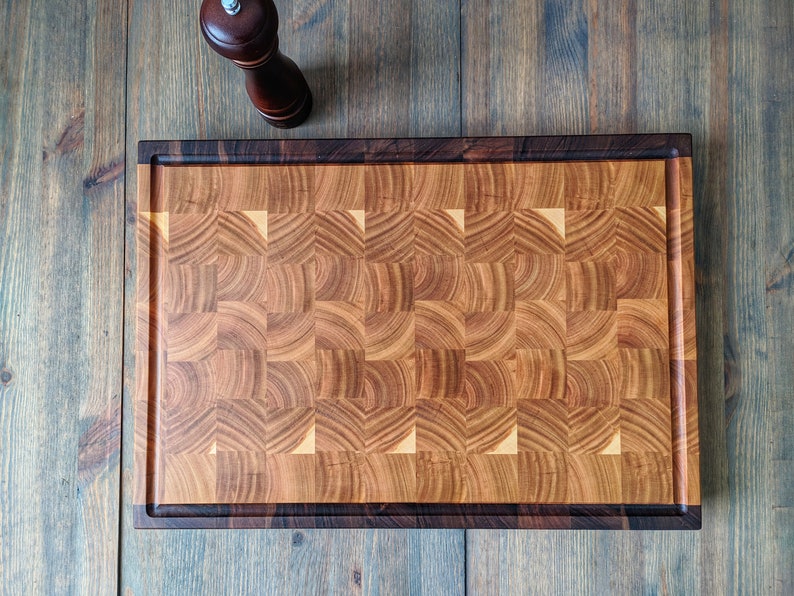End Grain Cutting Board with Juice Groove Butcher Block Etsy