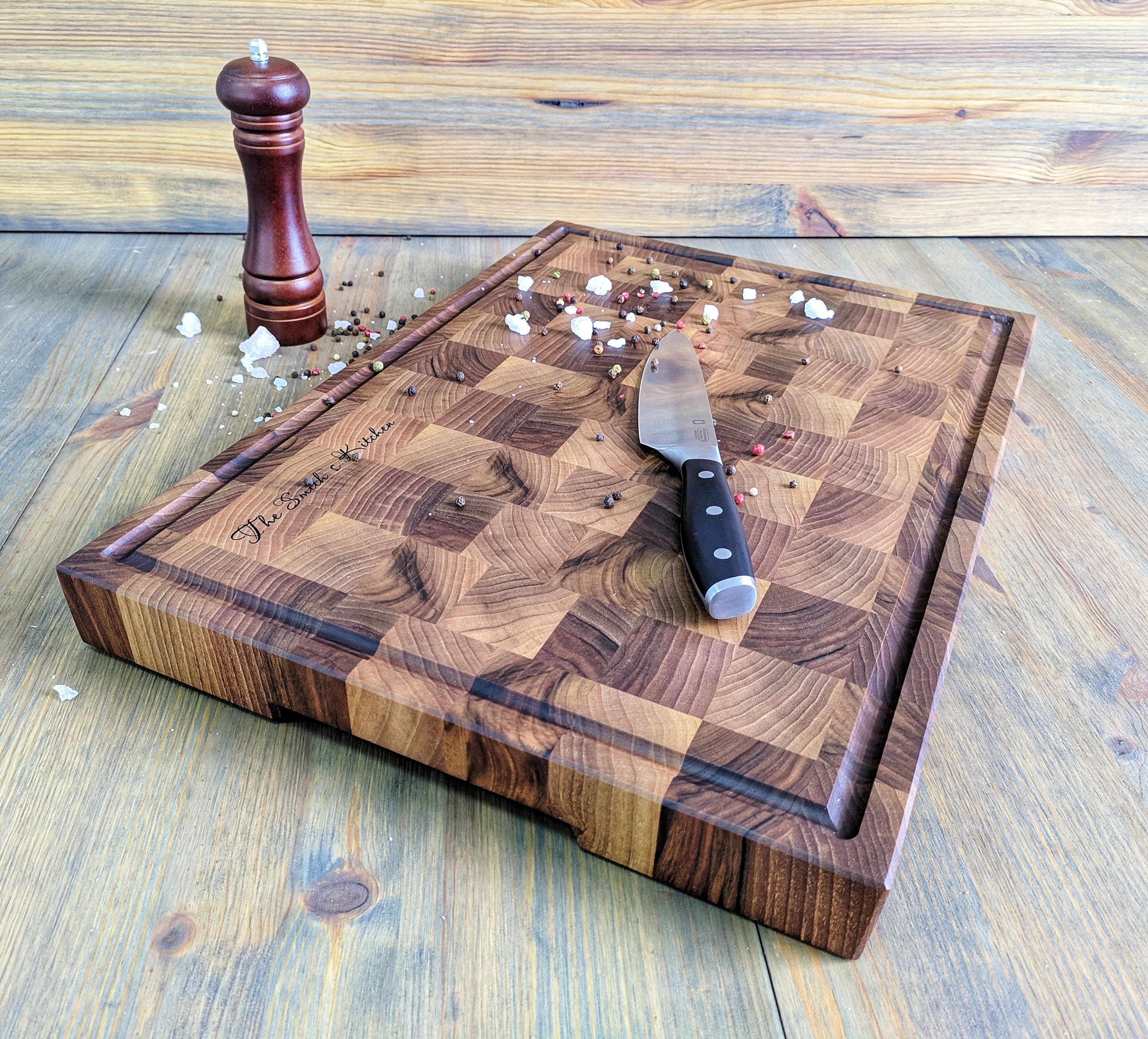 meistar Large End Grain Teak Wood Cutting Board for Kitchen