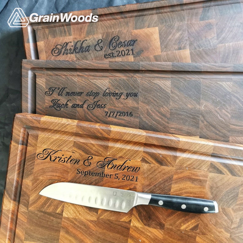 Personalized Walnut Cutting Board, Engagement Gift For Couple, Unique Wedding Present, Wedding Gift, Newlyweds, Anniversary Gift image 5