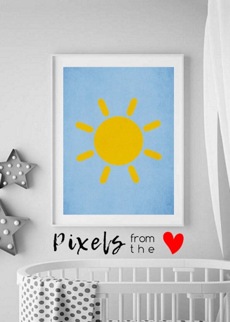 Sun Nursery Wall Art Printable Nursery Wall Art Sun Baby Etsy