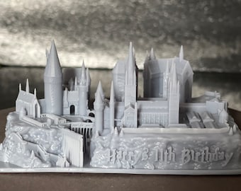 High Quality PERSONALISED 3D Printed 'WIZARD CASTLE' Cake Topper