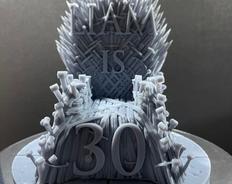 3D Printed **NEW** Resin High Quality Throne Personalised Cake Topper