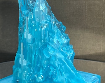 High Quality PERSONALISED 3D printed Ice Castle Style Happy Birthday cake topper.