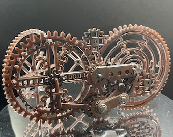 High Quality 3D Printed Personalised Steampunk Cogs Style Cake Topper