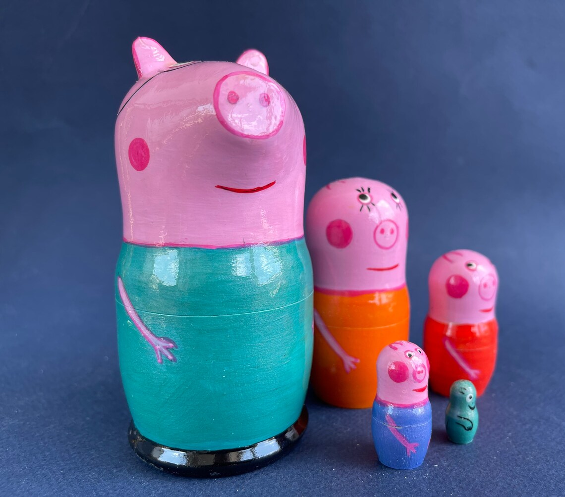 Peppa Pig Nesting Stacking Doll 4.1 inches 105cm 5 pcs Etsy