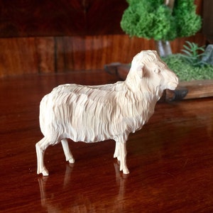 Hand Carved Wooden Figurine,Sheep in Lime Wood , Mutton,Handcrafted Home Decor & Display image 1