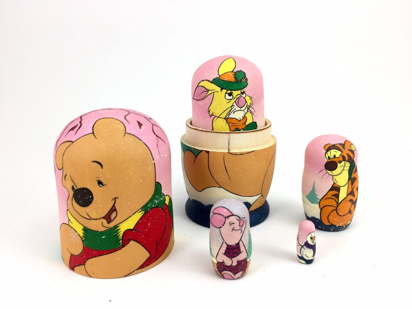 Winnie the Pooh Wooden Nesting Doll 41 Inches 5 Pcs Etsy