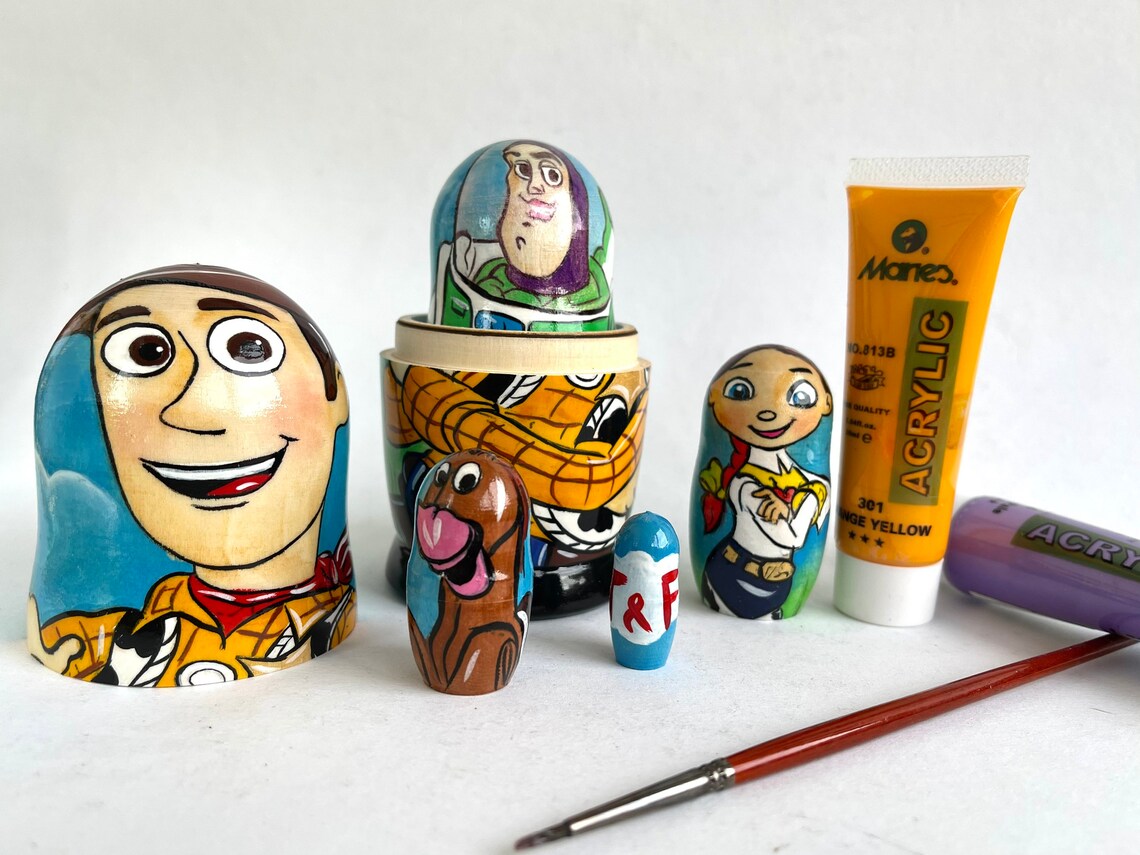 Toy Story Woody Nesting Dolls 5 12.5 cm 5 pcs Russian Etsy