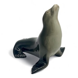 VTG  советская LFZ Lomonosov  фарфоровая статуэтка Тюлень Sea Lion статуэтка 5” Tall СССР