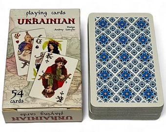 Playing Cards Ukrainian Themed Mini Size 54 Cards  Deck Set Gift from Ukraine
