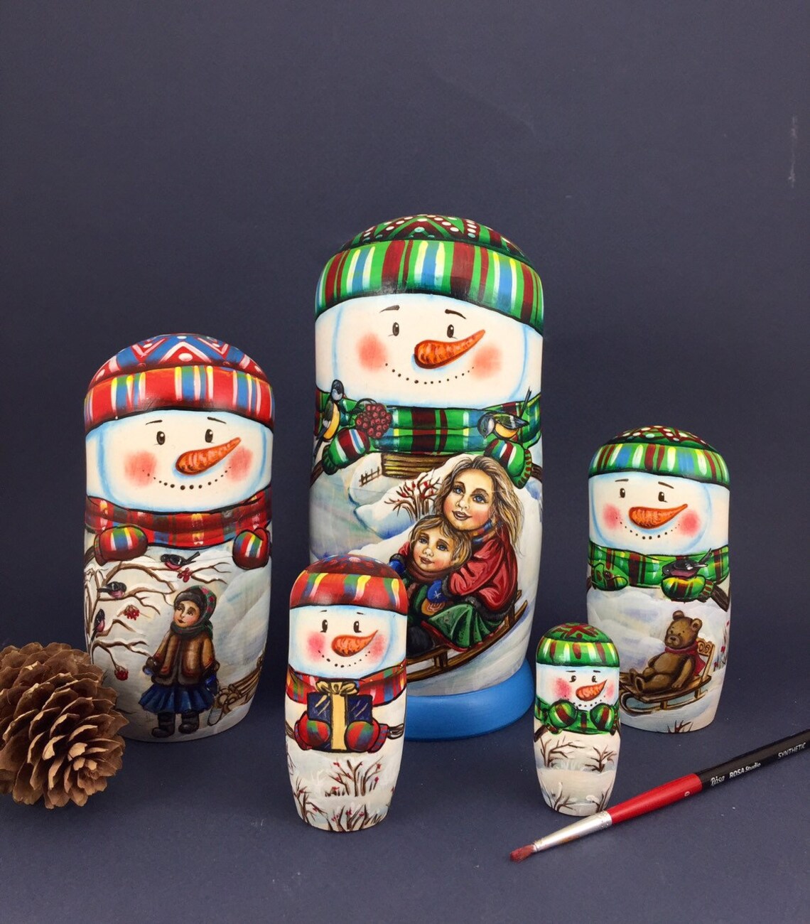 nesting snowman dolls