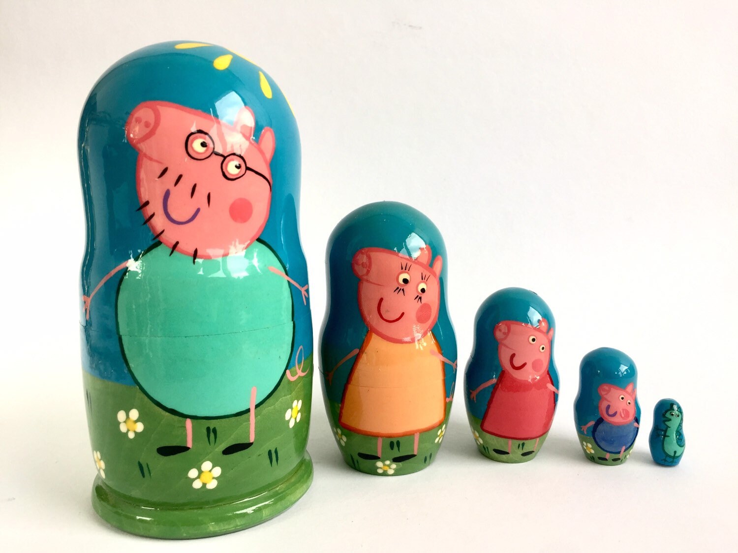 Peppa Pig Nesting Doll 48 inches 125cm 5 pcs Blue Etsy