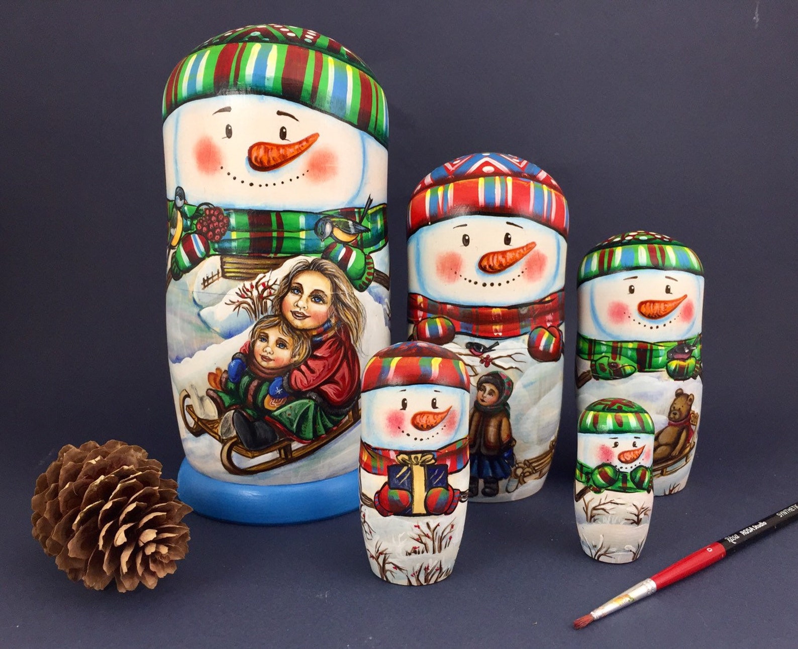 nesting snowman dolls