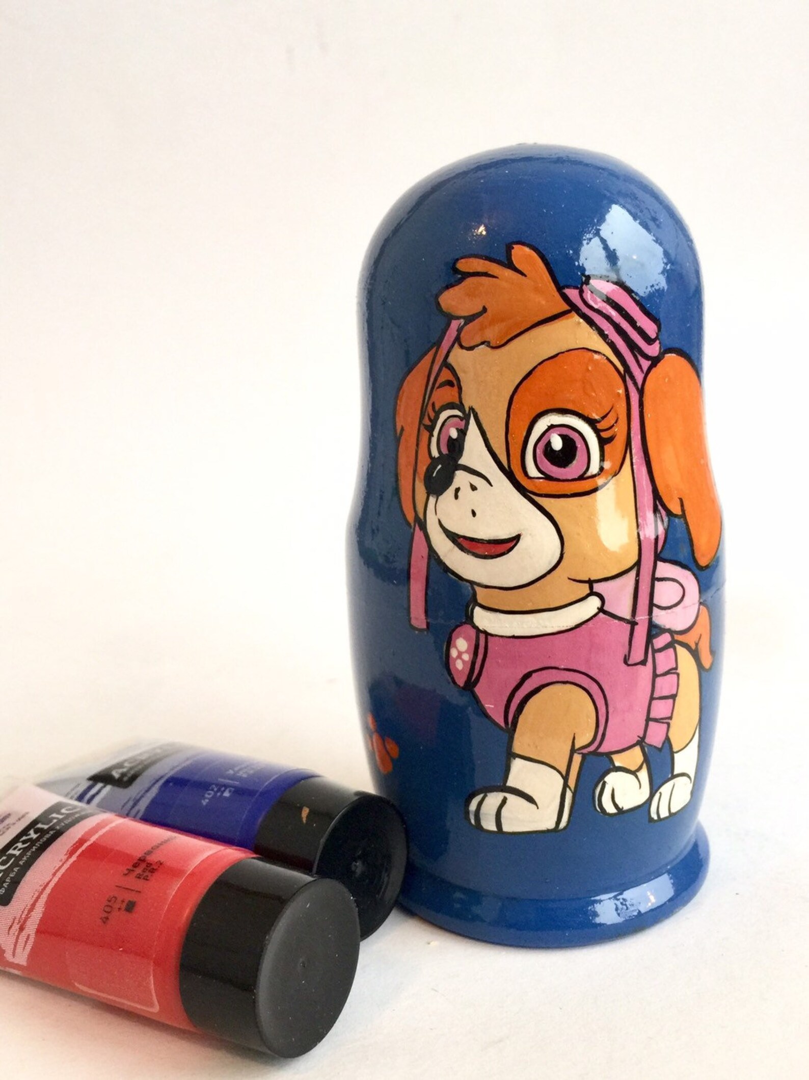PAW Patrol Nesting Doll 51 13 cm Handcrafted Blue Etsy
