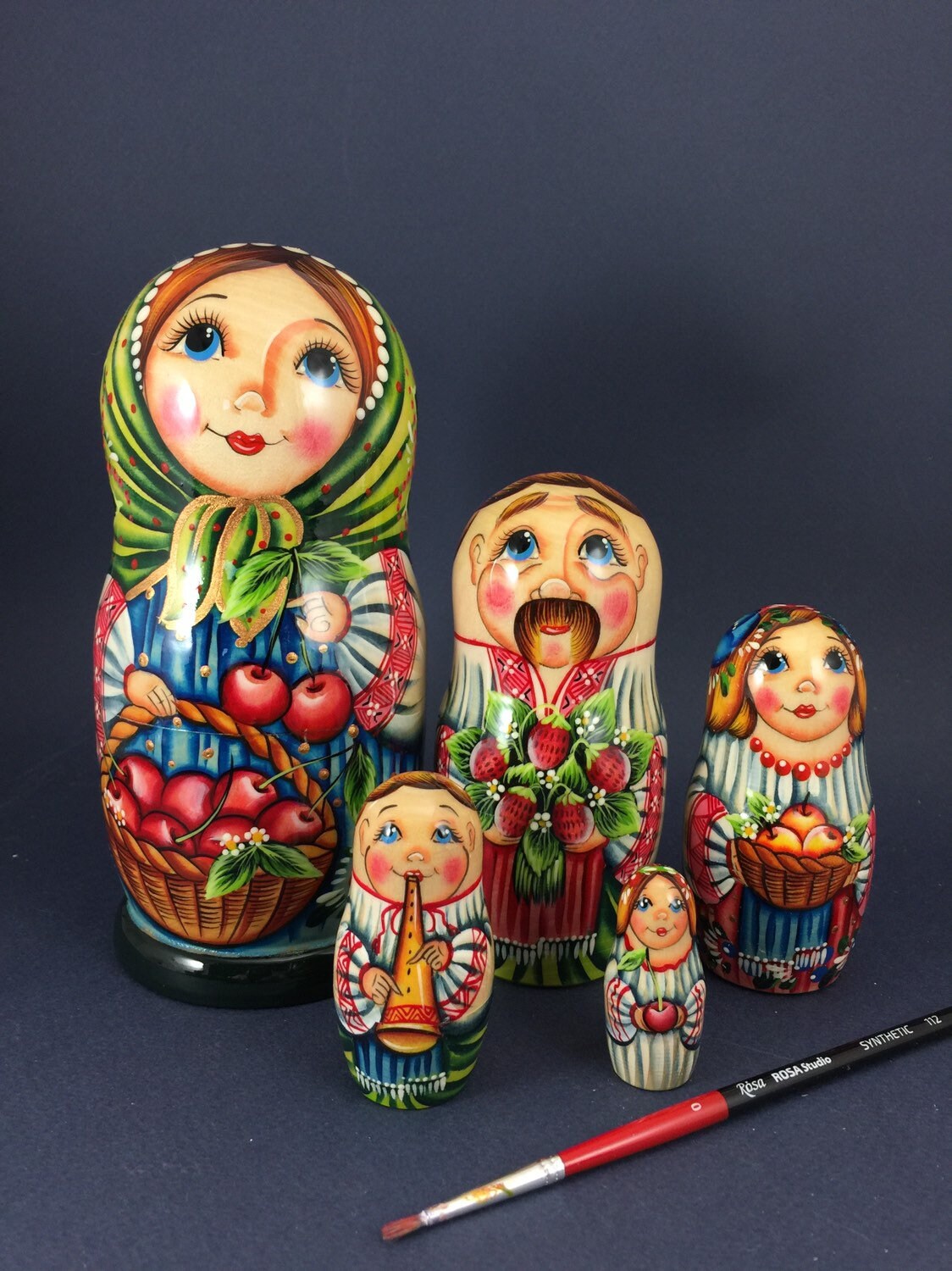 Nesting Doll ukrainian Family 67 5 Pcs ukrainian Etsy