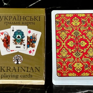Cartas de jogar colecionáveis ucranianas tamanho clássico 54 conjunto de baralho presente da Ucrânia