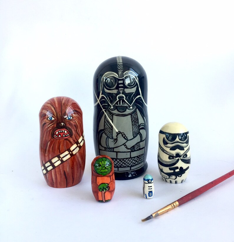 Star WarsNesting Doll 425105 cm 5 pcs Dark Side Yoda Etsy