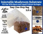 One-Step Mushroom Grow Bag 1.5 lb Direct From Injection Mushroom Substrate