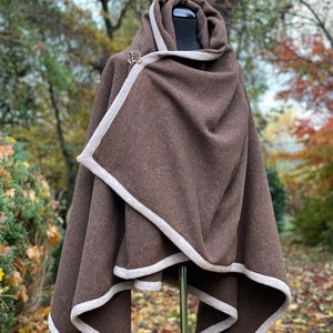 Wikingerkleidung, Rechteckmantel aus UNGEFÄRBTER SCHURWOLLE , Mittelalterkleidung, Reenactment, Larp