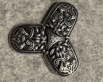 Viking Jewelry, Cloverleaf Brooch, Medieval Clothing Jewelry
