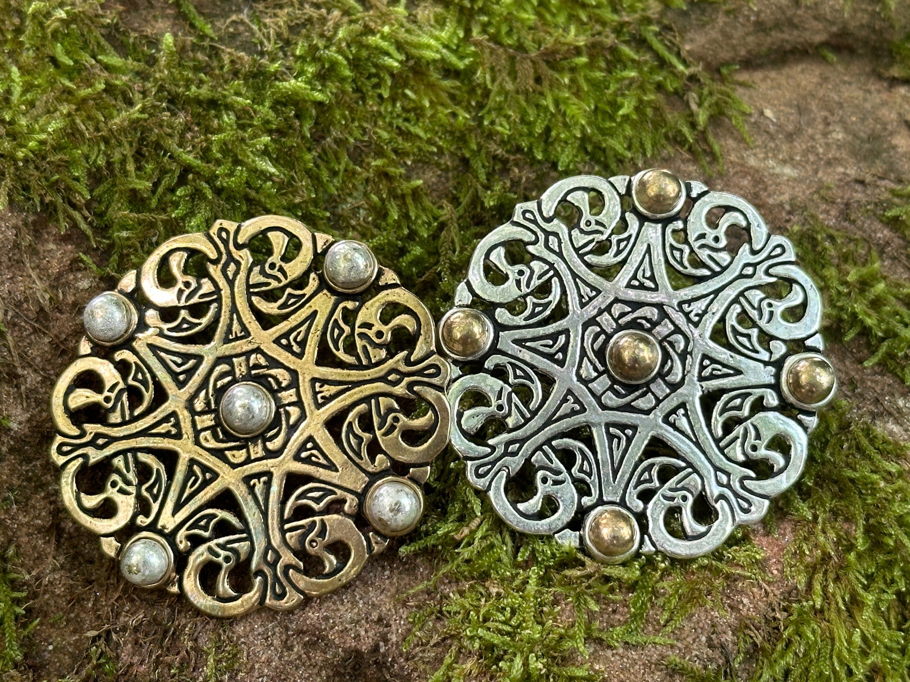 Anglo Saxon disc brooch medieval clothing reenactment LARP Viking