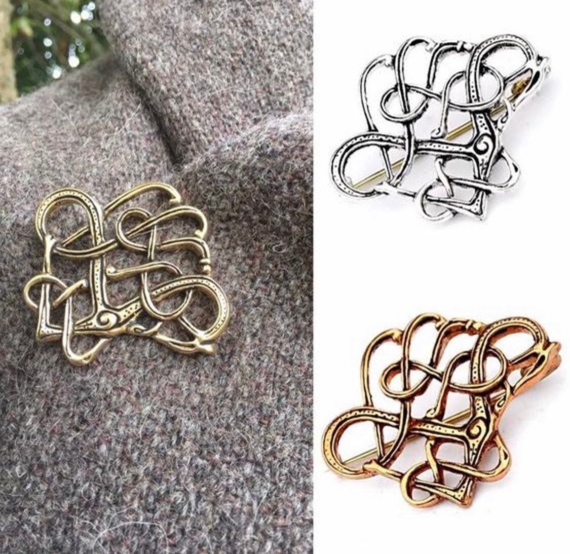 Spilla Vichinga Drago Di Fuoco In Bronzo - Diametro 5 Cm - Accessorio LARP, Cosplay, Medievale