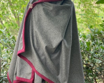 Viking clothing, medieval clothing, rectangular coat made of UNDYED, NATURAL COLOR VIRGIN WOOL