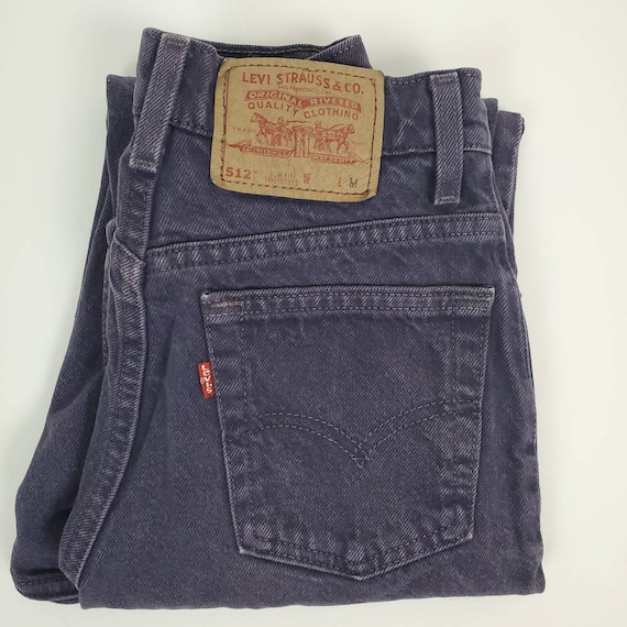 Vintage Levi's 512 Slim Fit Jeans 1995 Purple 26"