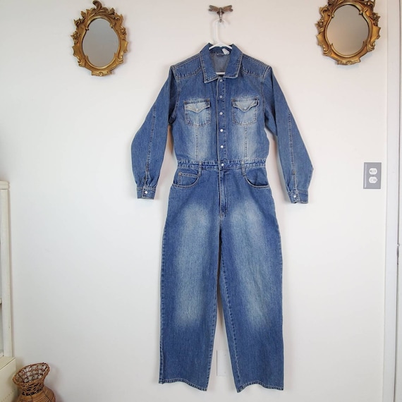 Denim Boilersuit Utility Jumpsuit med/lrg 90's