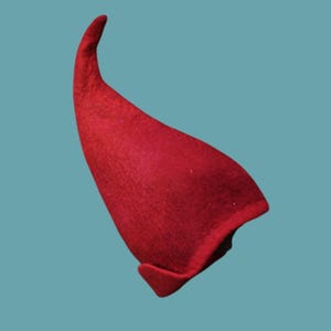 Red gnome hat - festival fantasy hat - forest creature felt hat - Waldtier Filzhut fur sauna - sauna felt hat handmade locally
