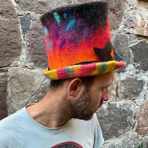 UV Glowing Colorful Top Hat, Amazing Festival Hat, Burning  display picture 1