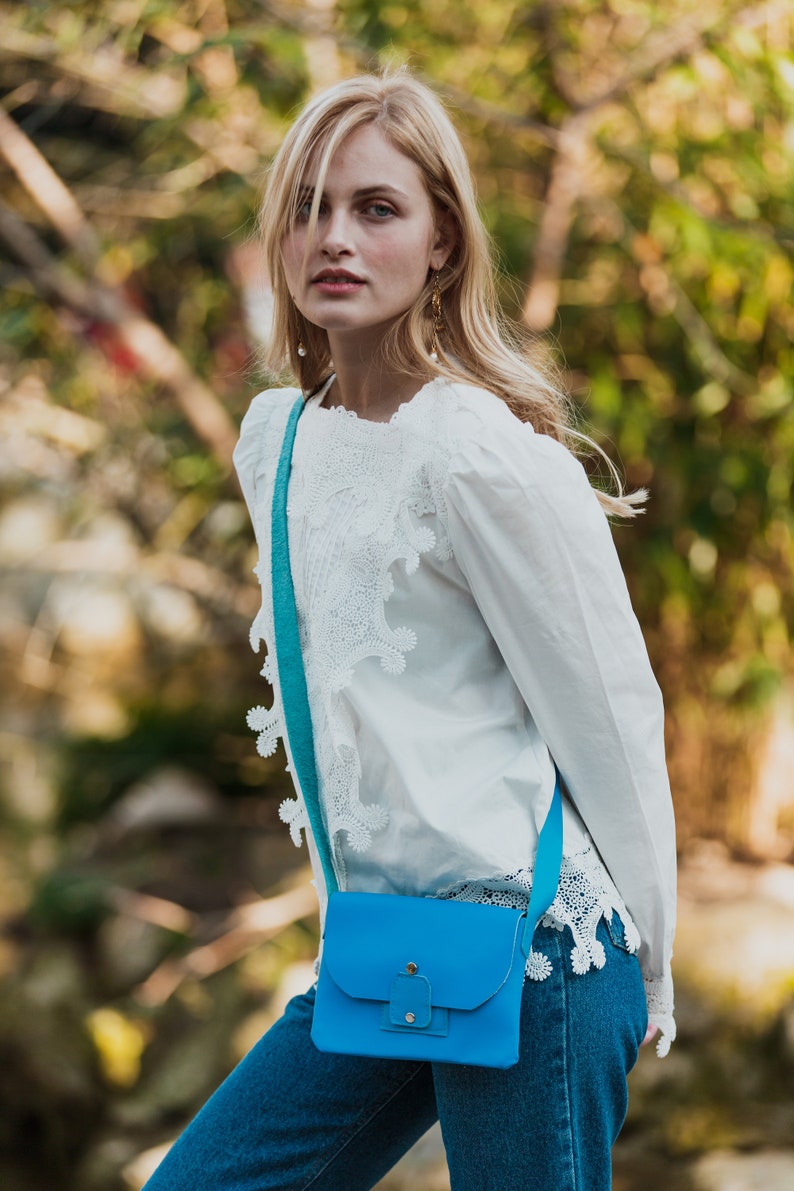 cross body purse handmade clutch bag LAURA evening bag leather purse small bag Blue leather purse genuine leather woman leather bag