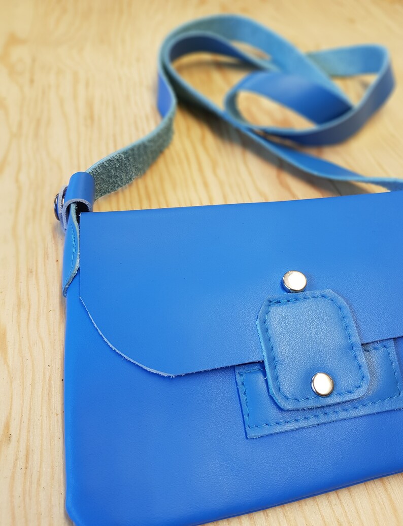 cross body purse handmade clutch bag LAURA evening bag leather purse small bag Blue leather purse genuine leather woman leather bag