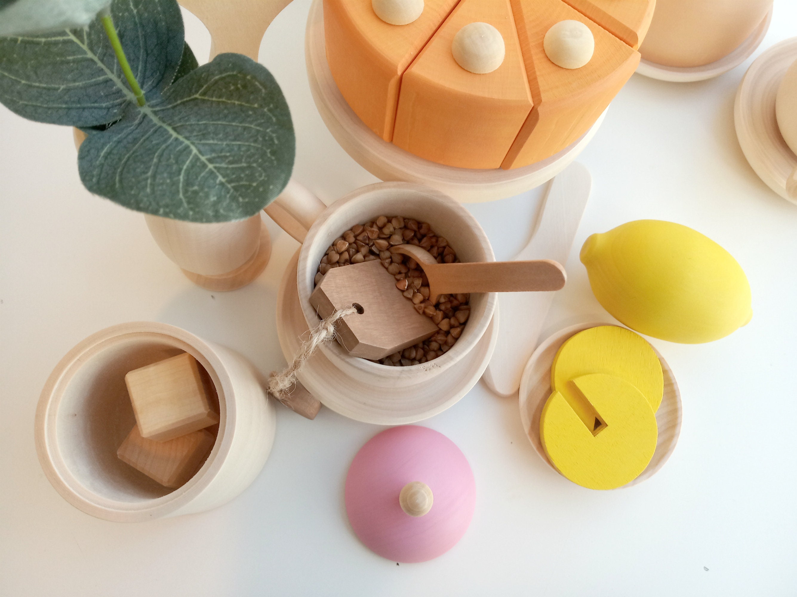 Wooden Tea Set for Playing Wooden Toy Tea Set Kids Wooden Etsy