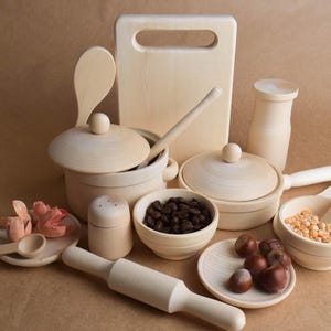 Wooden Play Dishes for Kids Tableware Set for Playing Montessori Play Dishes Kitchen Accessories Best Birthday Gift for Toddler Boy and Girl
