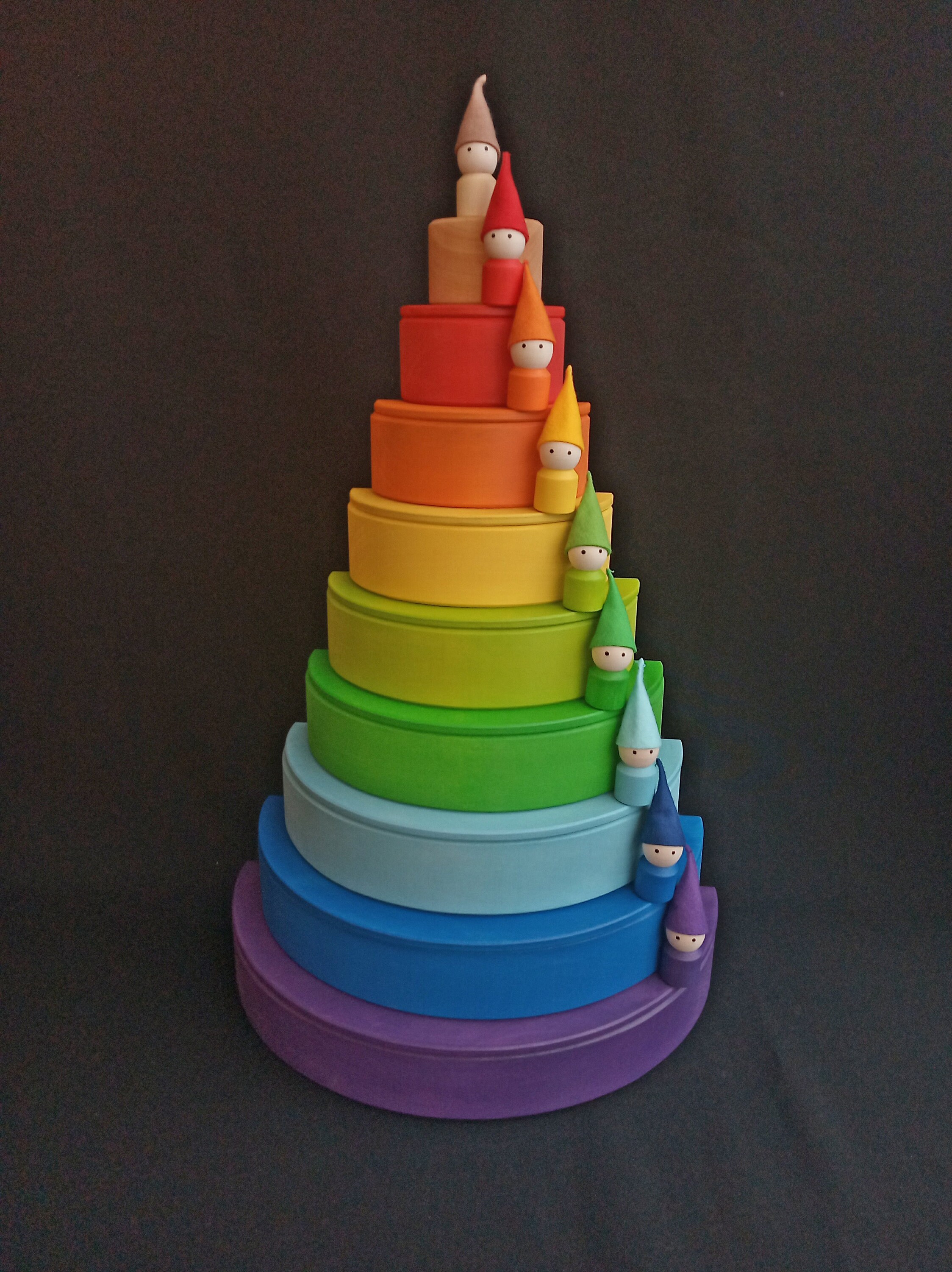 Wooden Rainbow Stacking Toy Set of 34 pcs. Rainbow Etsy