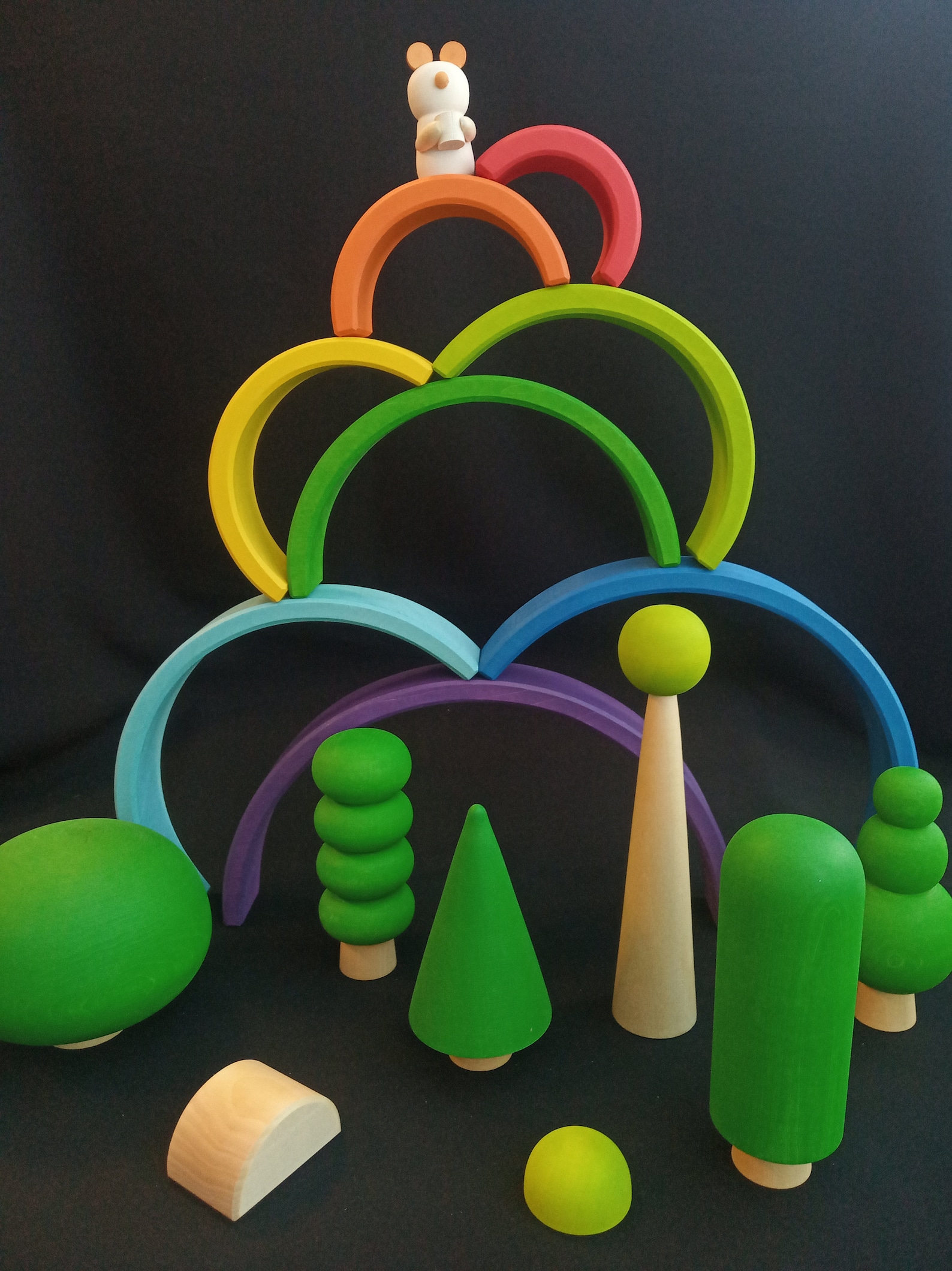 Wooden Tree Toy Set Woodland Trees Playset Nursery Decor Etsy