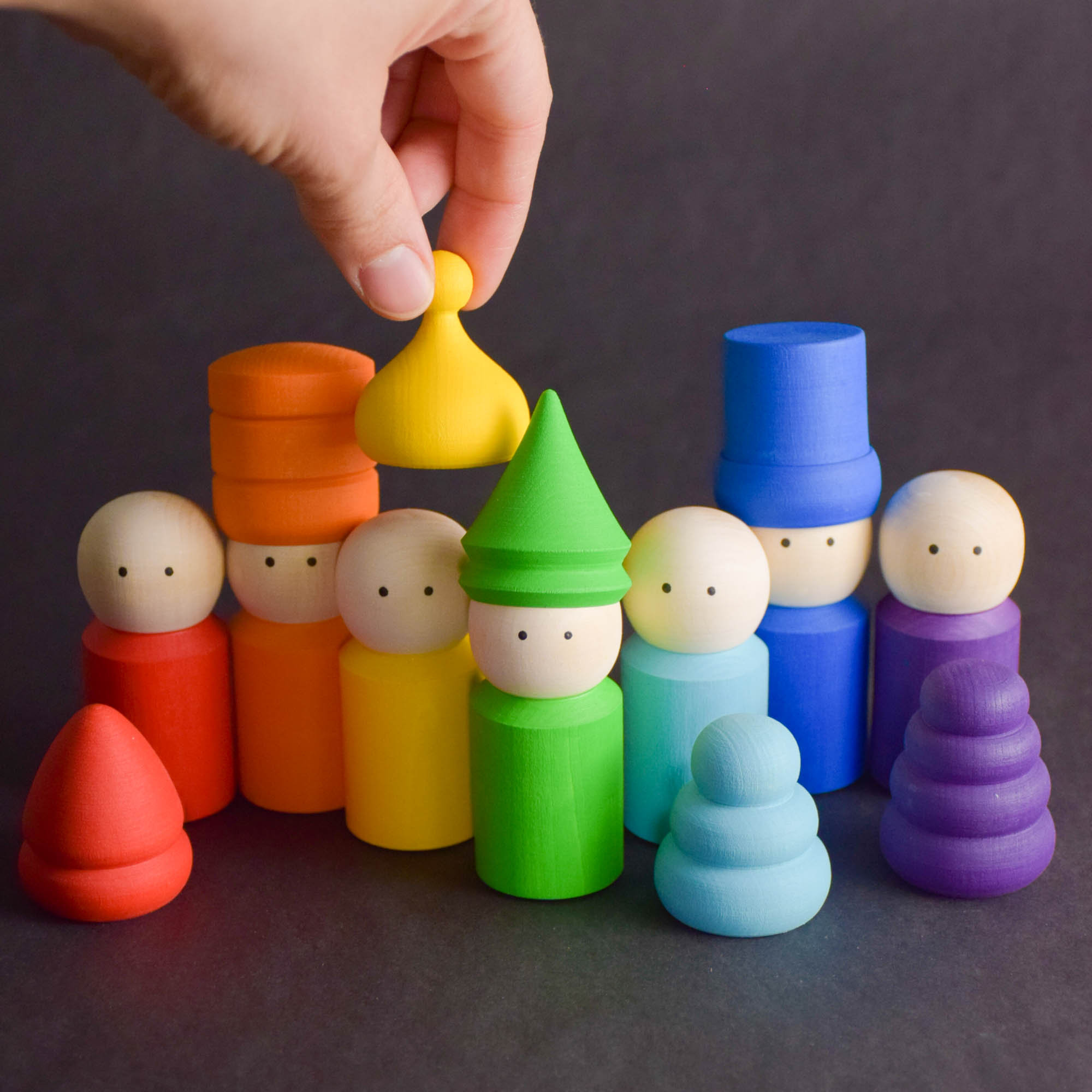 Multicultural Wooden Peg Dolls Waldorf Family Peg Doll Etsy.de
