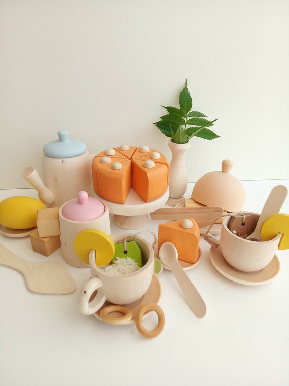 Wooden Tea Set for Playing Wooden Toy Tea Set Kids Wooden